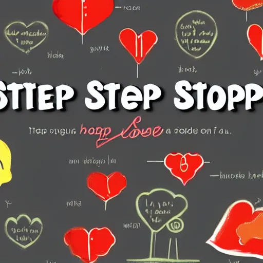 Image similar to a step by step illustrated guide of how to love yourself