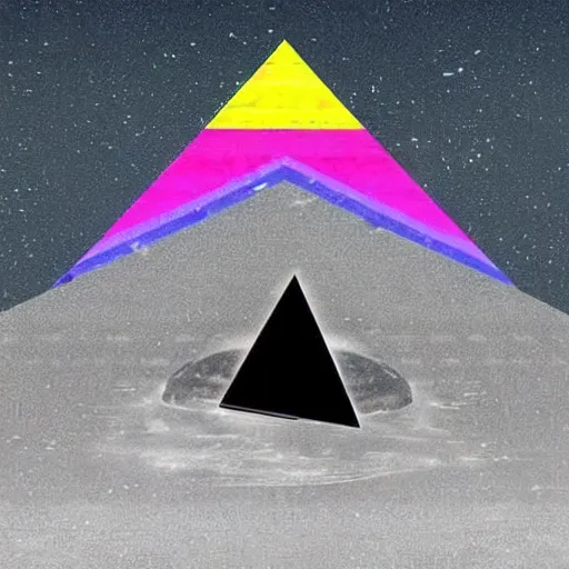 Prompt: pink floyd dark side of the moon, album cover, music 🎶, digital art