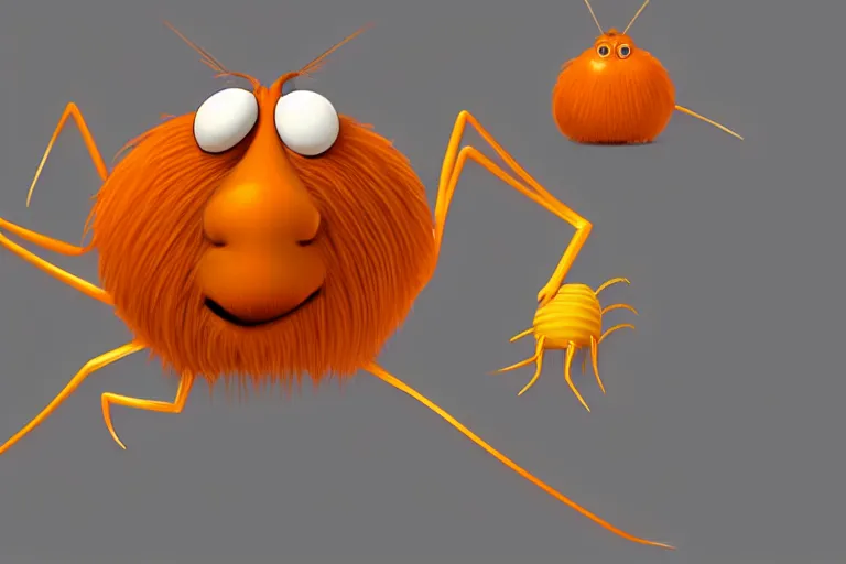 Prompt: flat 2 d : : cockroach antennae : : lorax movie : : artstation