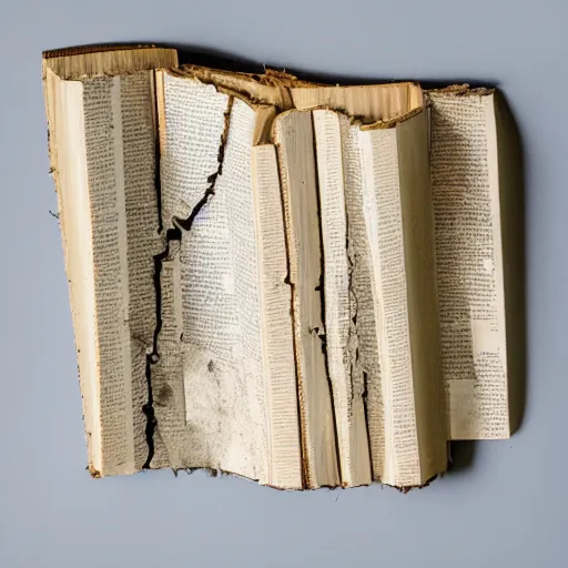 Image similar to photograph of a broken book held together by duct tape. cracks. studio photography with white background