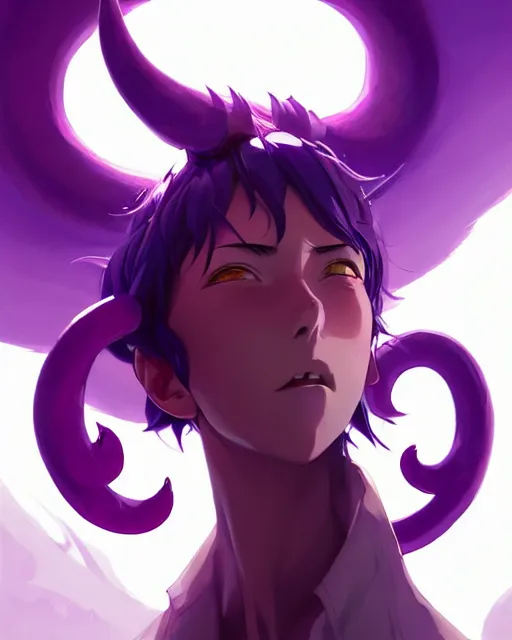 Image similar to one eyed one horned flying purple people eater, portrait shinkai makoto studio ghibli studio key hideaki anno sakimichan stanley artgerm lau rossdraws james jean marc simonetti elegant highly detailed digital painting artstation pixiv