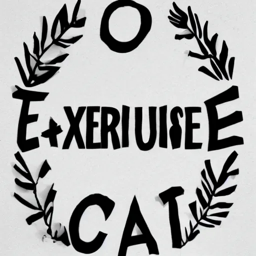 Image similar to text : ( excercise!!!!!!!!!! ), black and white