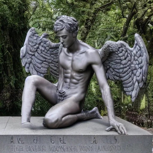 Image similar to male fallen angel monument