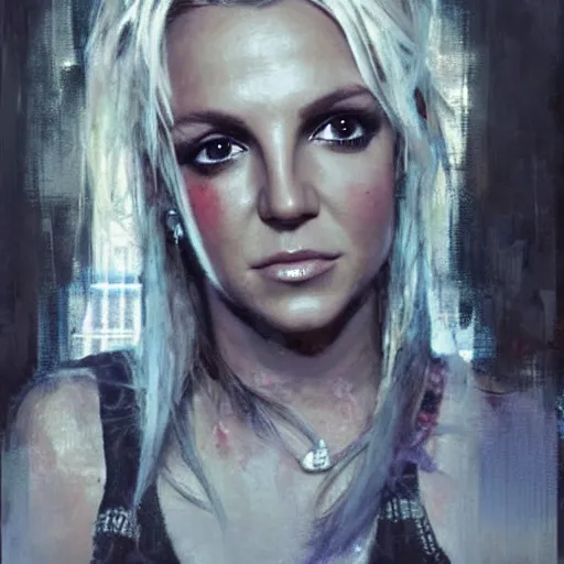 Prompt: britney spears and anna faris morphed together, hybrid, jeremy mann painting