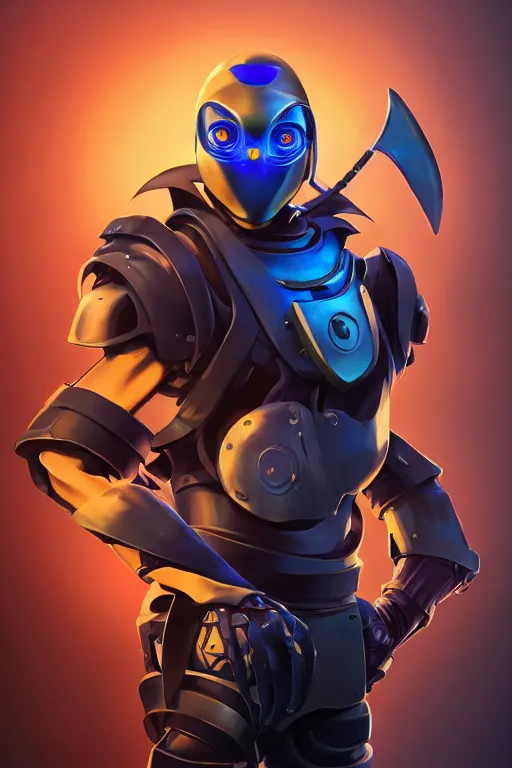 Image similar to epic mask helmet robot ninja portrait stylized as fornite style game design fanart by concept artist gervasio canda, behance hd by jesper ejsing, by rhads, makoto shinkai and lois van baarle, ilya kuvshinov, rossdraws global illumination radiating a glowing aura global illumination ray tracing hdr render in unreal engine 5