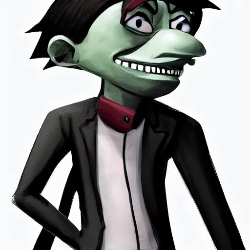 Image similar to concept art, stylized, super exaggerated proportions, concept design, male, science fiction suit, gorillaz