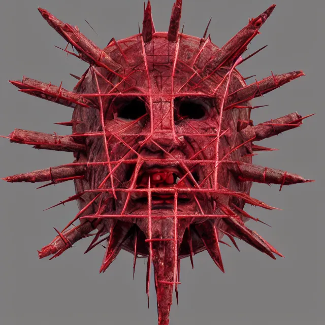 Image similar to hellraiser in mortal kombat, blood, videogame 3d render, 4k, artstation