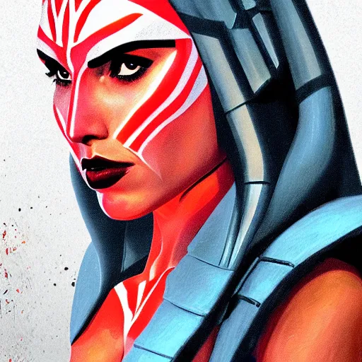 Image similar to portrait of gal gadot as ahsoka tano, high quality