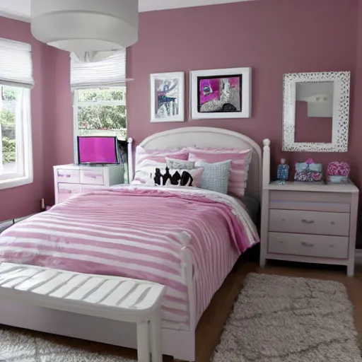 Prompt: teen girls bedroom