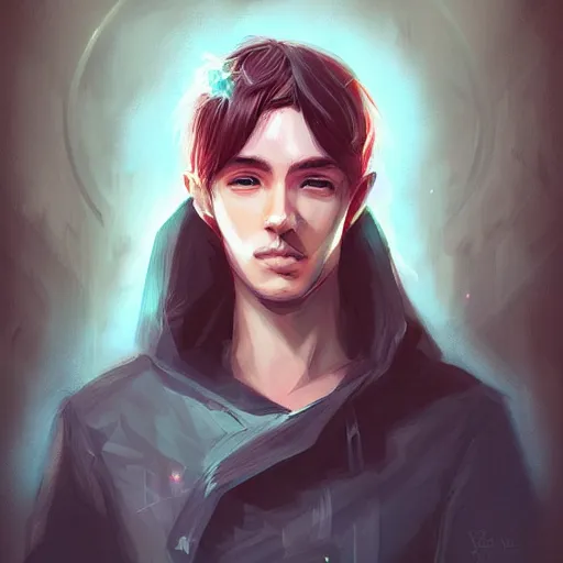 Image similar to A beautiful portrait of young man, digital art by Ross Tran