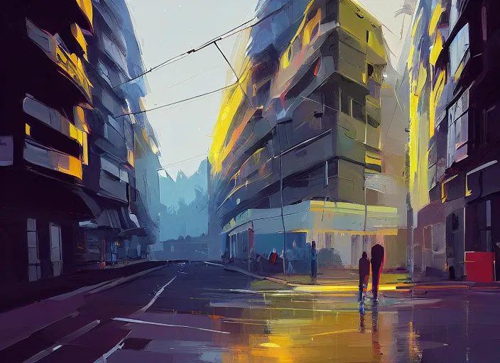 Image similar to A professional digital painting of with strange angles, by Alena Aenami, trending on Artstation