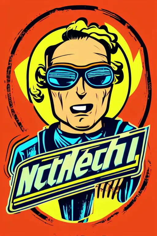 Image similar to fallout 7 6 retro futurist illustration art by butcher billy, sticker, colorful, illustration, highly detailed, simple, smooth and clean vector curves, no jagged lines, vector art, smooth andy warhol style