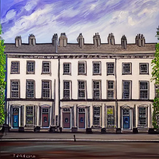 Prompt: A painting of ten downing street 2040, 4k Ultra HD