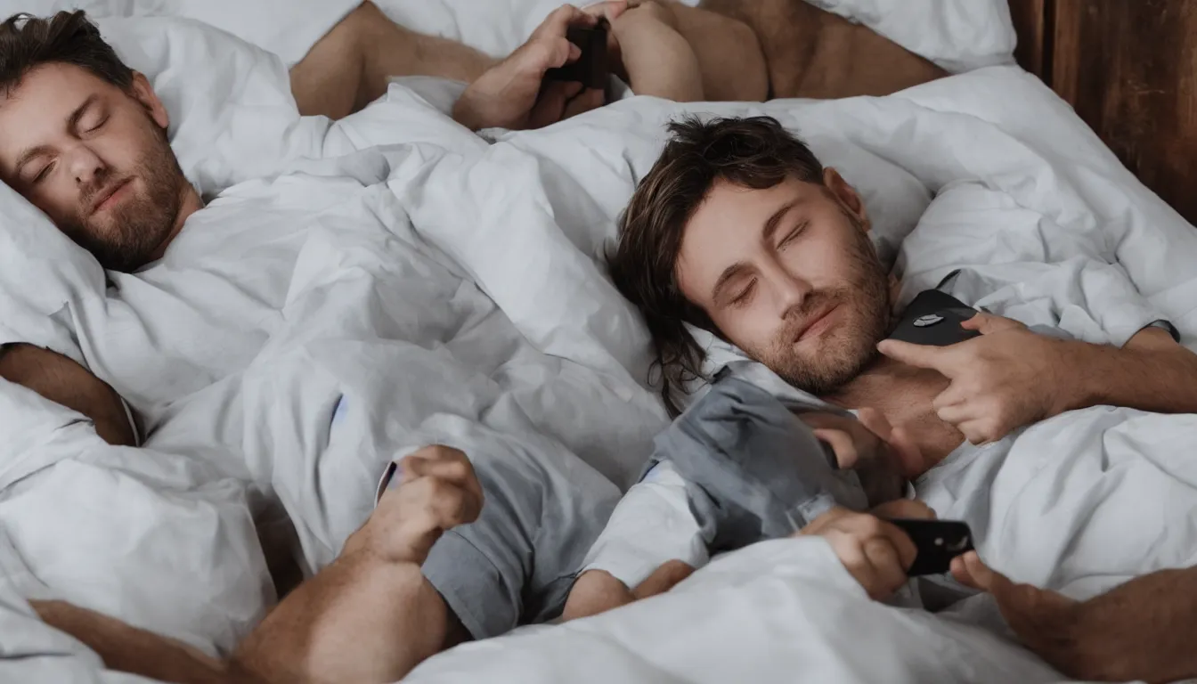Image similar to laying in bed using smartphone