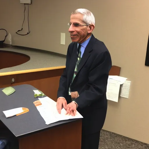 Image similar to a high quality photo of Dr. Fauci smoking crack