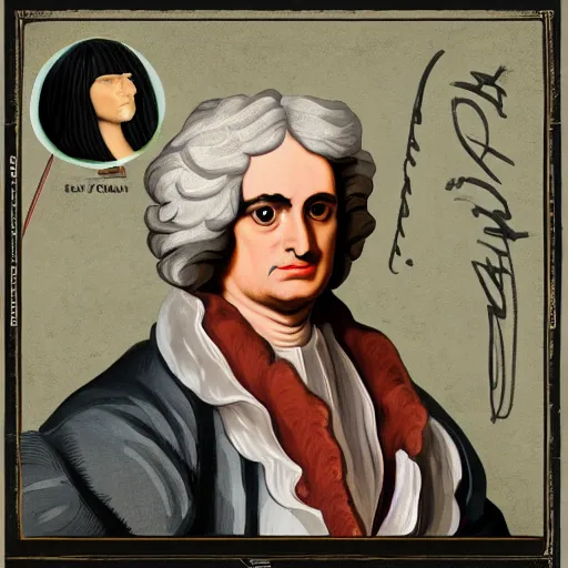 Image similar to 1 7 th century isaac newton wearing a wig stop motion vinyl action figure, plastic, toy, butcher billy style