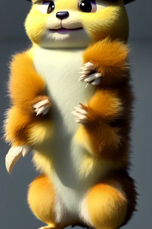 Image similar to high quality 3 d render hyperrealist very cute multipastel fluffy! happy griffin chipmunk hybrid with fluffy wings!, vray smooth, in the style of detective pikachu, hannah yata charlie immer, dramatic yellow light, low angle, uhd 8 k, sharp focus
