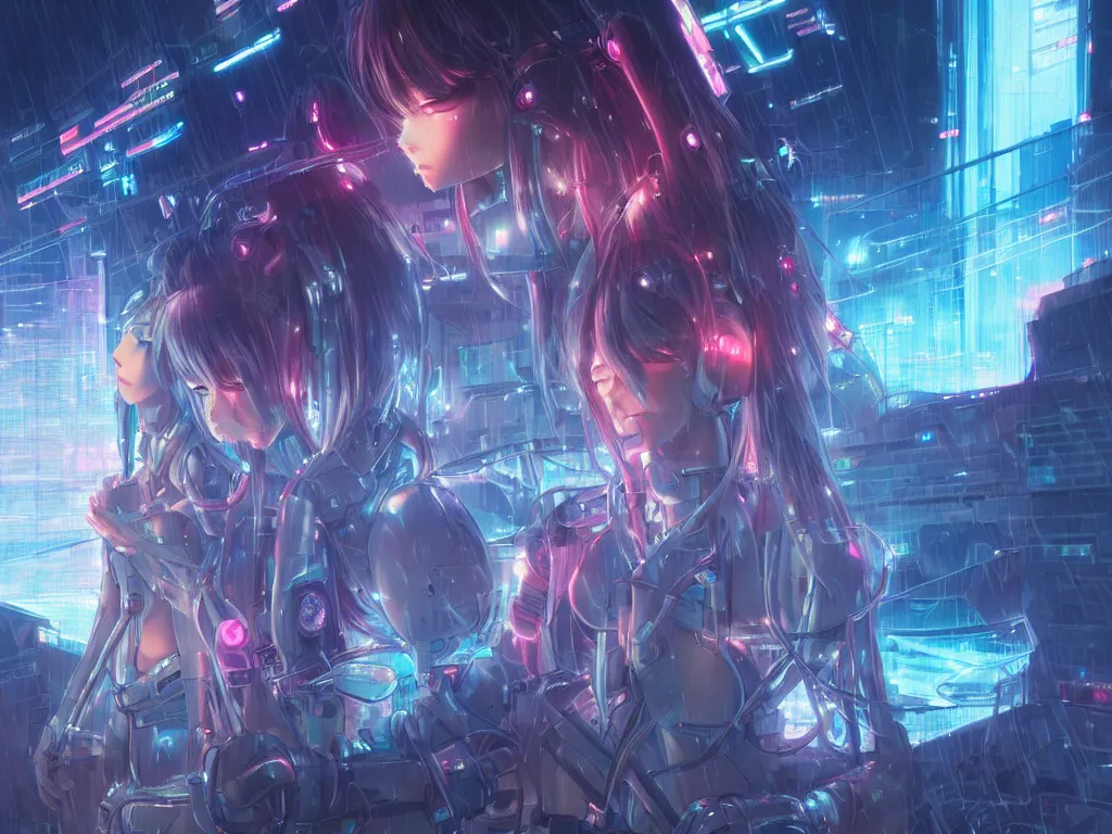 Image similar to portrait anime visual of futuristic female cyber airforce, on neon light tokyo rainy rooftop, ssci - fi and fantasy, intricate and very beautiful, human structure, concept art, sharp focus, anime illustration by nixeu and rossdraws and magali villeneuve and liya nikorov and luxearte, frostine engine