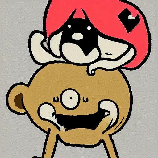 Image similar to a cartoon monkey in the style of adventure time