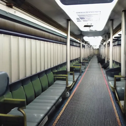Prompt: photo of the inside of an empty Japanese train
