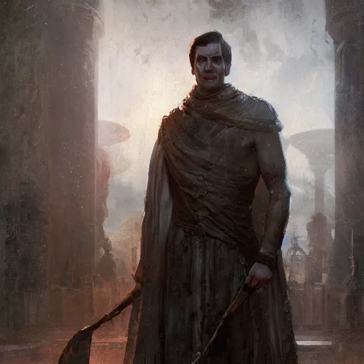 Image similar to a slender senator, ancient rome setting, character portrait by greg rutkowski, gaston bussiere, craig mullins