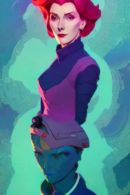 Prompt: portrait of beautiful moira from overwatch!! artstation winner by victo ngai, kilian eng and by jake parker, by conrad roset, swirly vibrant color lines, winning award masterpiece, fantastically gaudy, aesthetic octane render, 8 k hd resolution