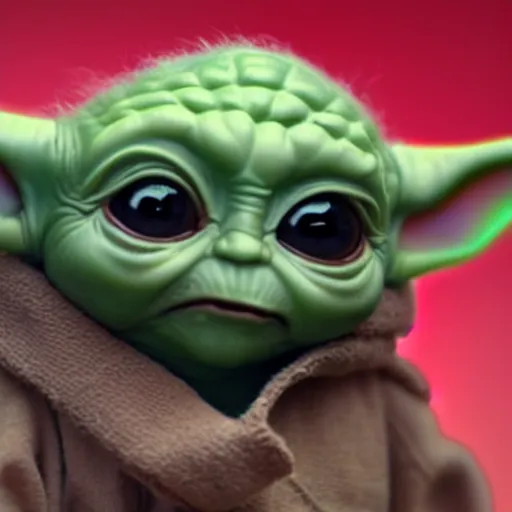 Prompt: baby yoda as a sith lord hyper realistic