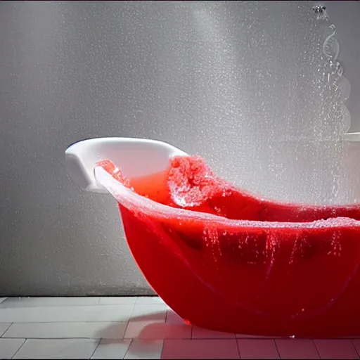 Image similar to a bathtub full of jello, cinematic lighting