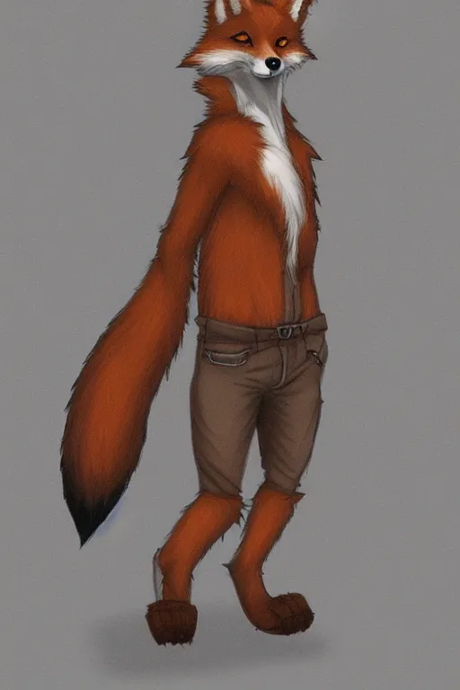 Image similar to an anthropomorphic fox, fursona!!!! trending on furaffinity, by kawacy