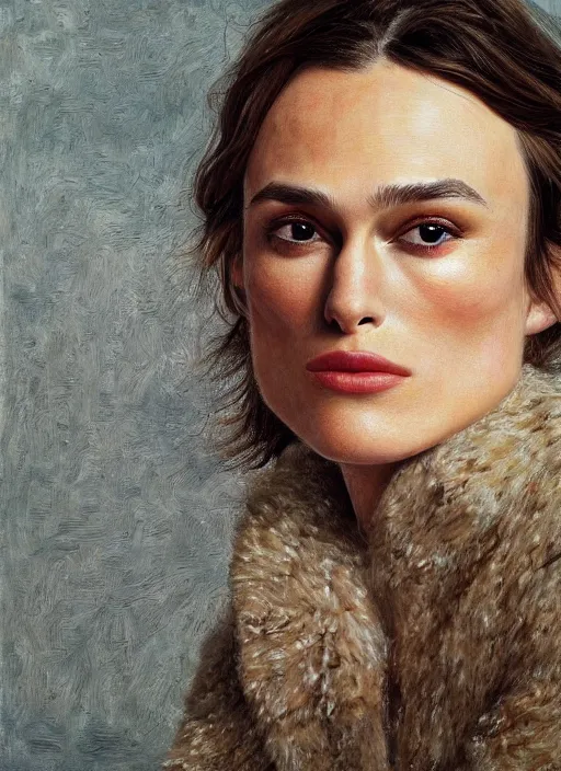 Prompt: Keira Knightley, painted by Lucian Freud, highly detailed, 8k