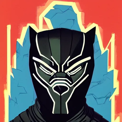 Prompt: Black Panther profile picture by Sachin Teng, asymmetrical, Organic Painting , Matte Painting, geometric shapes, hard edges, graffiti, street art:2 by Sachin Teng:4