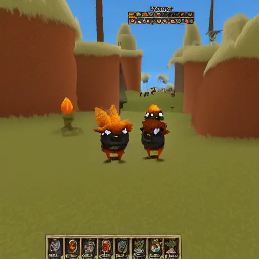 Prompt: bip bippadotta in old school runescape, orange fuzzy muppet, screenshot, wearing sunglasses