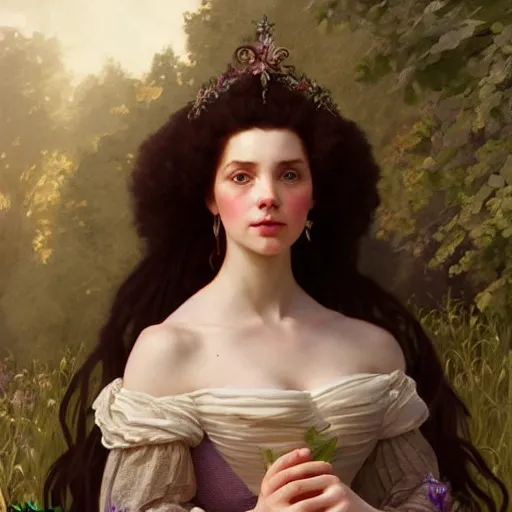Image similar to beautiful natural Sidney Sweeney as a 1700s princess, intricate, elegant, highly detailed, digital painting, artstation, concept art, smooth, sharp focus, illustration, art by artgerm and greg rutkowski and alphonse mucha and loish and WLOP