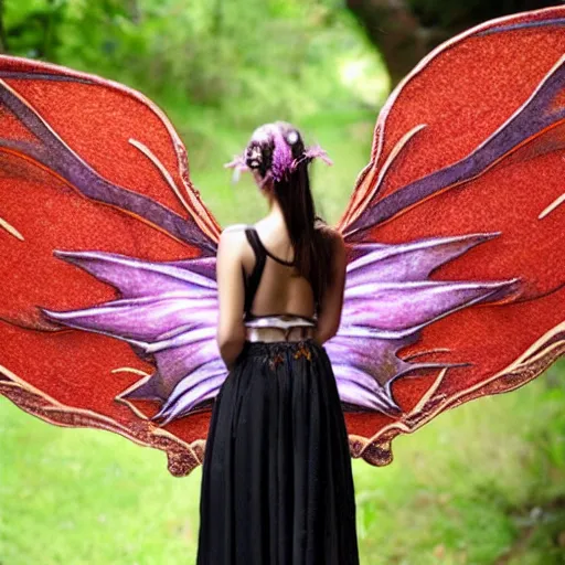 Prompt: a fairy with dragon wings