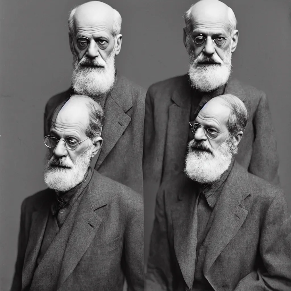 Image similar to An Alec Soth portrait photo of Sigmund Freud without a helmet