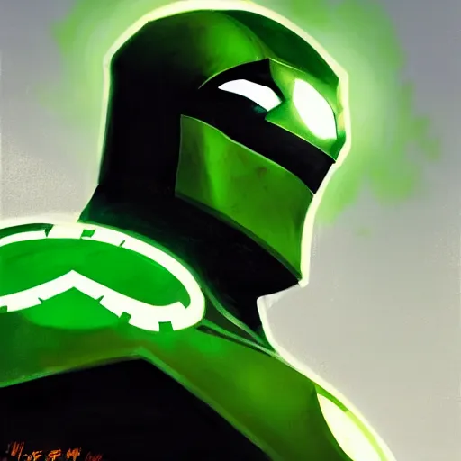 Image similar to greg manchess portrait painting of armored green lantern as overwatch character, medium shot, asymmetrical, profile picture, organic painting, sunny day, matte painting, bold shapes, hard edges, street art, trending on artstation, by huang guangjian and gil elvgren and sachin teng