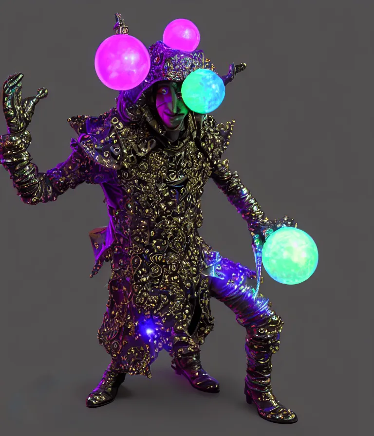 Prompt: front!!! shot of a court jester!!! character, hyperdimensional, bioluminescent hypercubes, dark holography!!!, future, chrome, (((intricate))), (octane render, nvidia raytracing demo), elegant, highly detailed, centered, (((artstation, concept art, smooth, sharp focus, artgerm, Tomasz Alen Kopera, Peter Mohrbacher, donato giancola, Joseph Christian Leyendecker, WLOP, Boris Vallejo))), mugshot!!!!!, ugly!!!!!!, octane render, nvidia raytracing demo, octane render, nvidia raytracing demo, octane render, nvidia raytracing demo, grainy, muted, 8K, digitalblasphemy, metatron