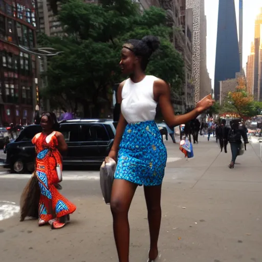 Image similar to African Aphrodite walking in NYC