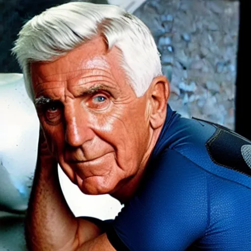 Image similar to Leslie Nielsen as captain america