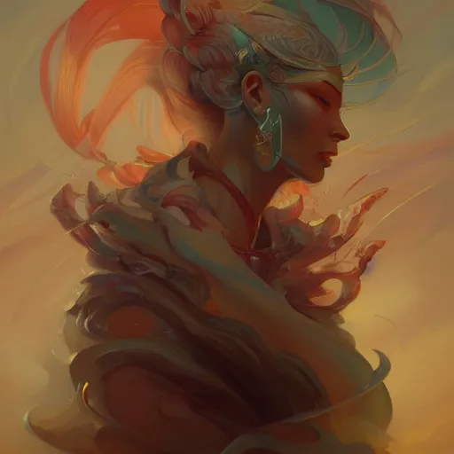Prompt: portrait of a beautiful emanation, side profile, by pete mohrbacher and artgerm and wlop, digital art, highly detailed, intricate, fantasy, mystical, Trending on Artstation HQ, deviantart, unreal engine, 4K UHD image
