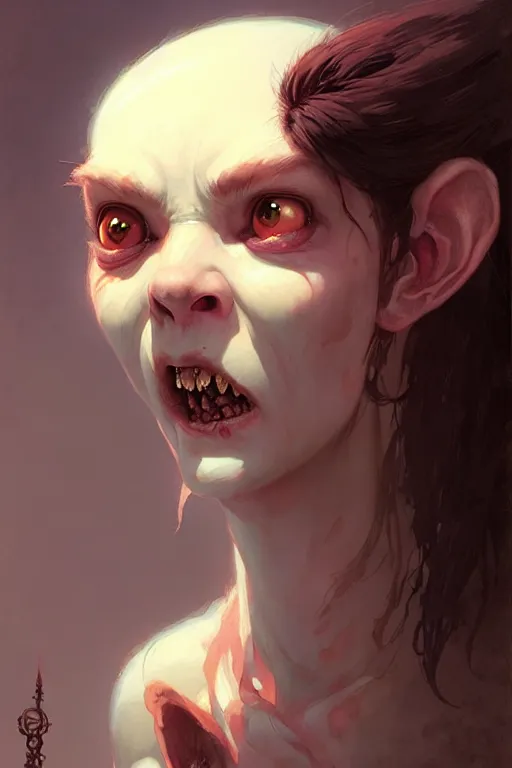 Image similar to goblin princess portrait, ugly cute face by bayard wu, anna podedworna, gaston bussiere, greg rutkowski