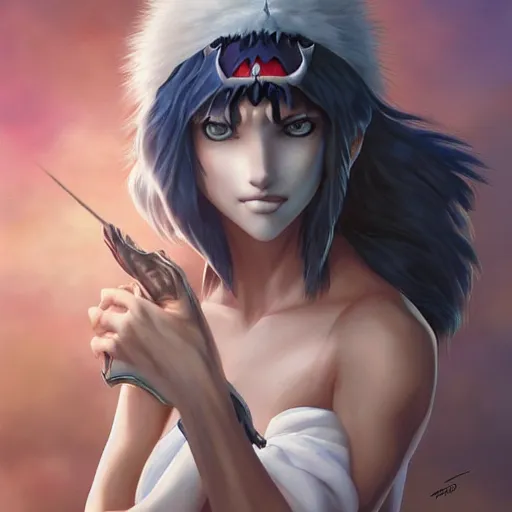 Prompt: princess mononoke by artgerm