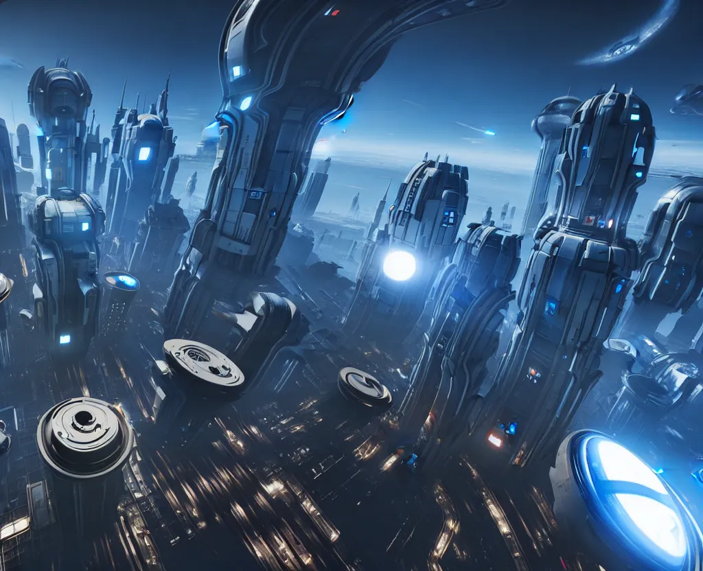 Image similar to futuristic sci-fi multiplanar city unside down no gravity, ultrarealistic, photorealistic, 8K, unreal engine 5