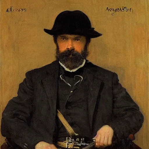 Prompt: portrait of an assassin by alfred stevens