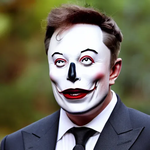 Image similar to halloween mask of elon musk