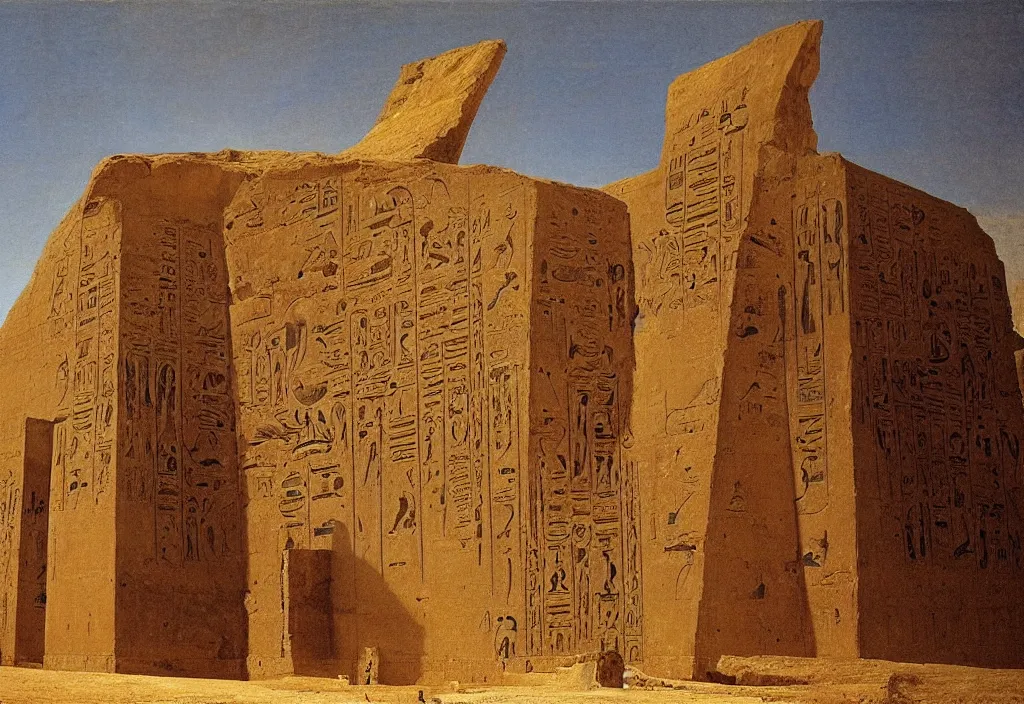 Image similar to egyptian tomb of pharaoh the great. by jmw turner, caspar david friedrich, jean pierre ugarte, albert bierstadt, karl heilmayer, roger dean, robert adams,