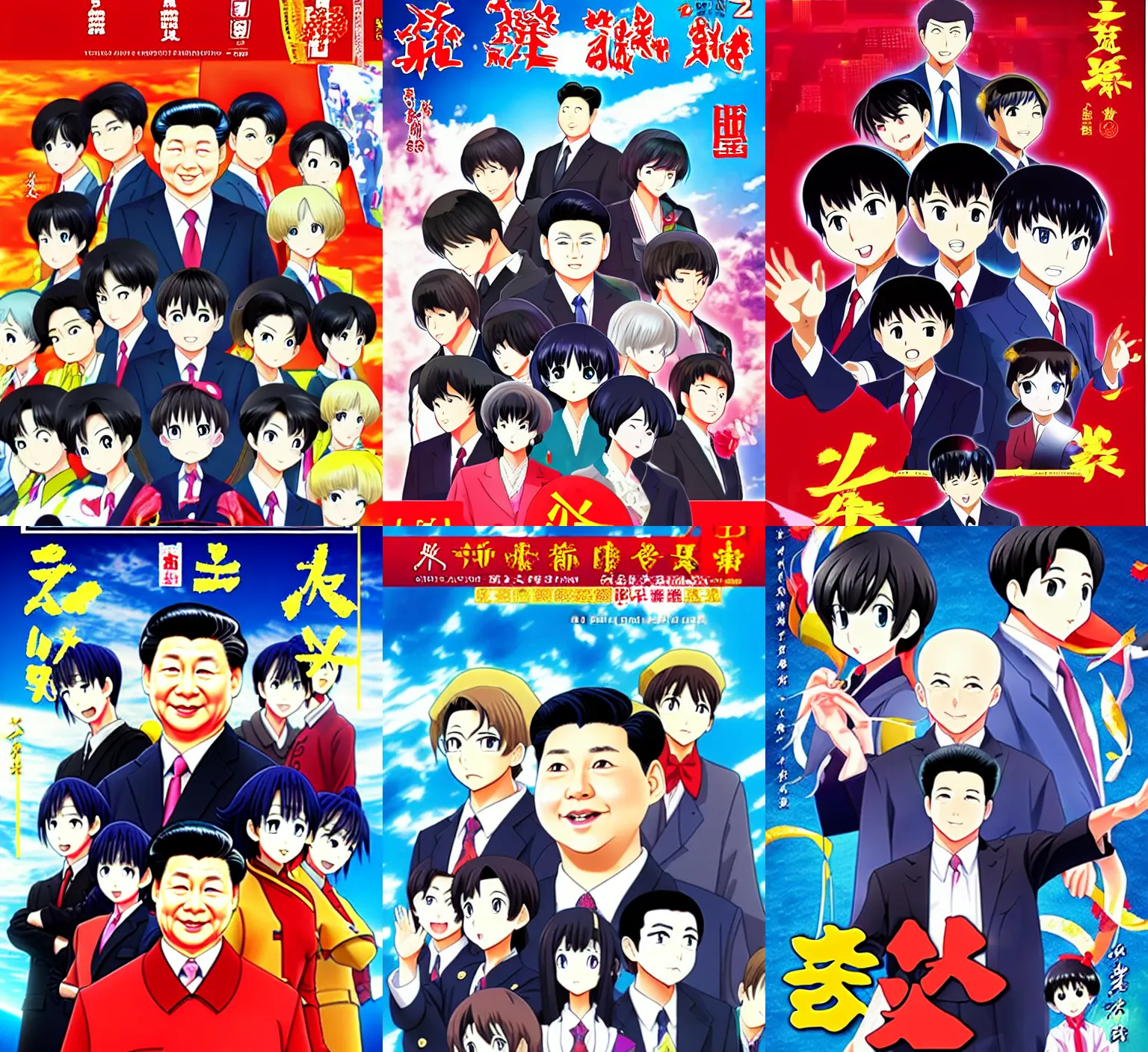 Prompt: chairman xi anime by toei animation, dvd cover