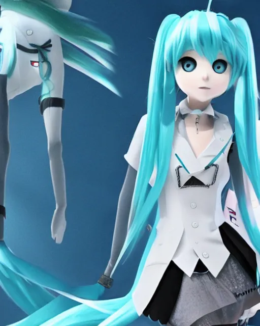 Image similar to Hatsune Miku in the role of Jonny Silverhand, amazing short, 8K, IMAX, ultra detailed