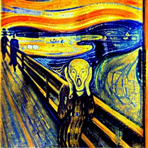 Prompt: The Scream by Gustav Klimt,