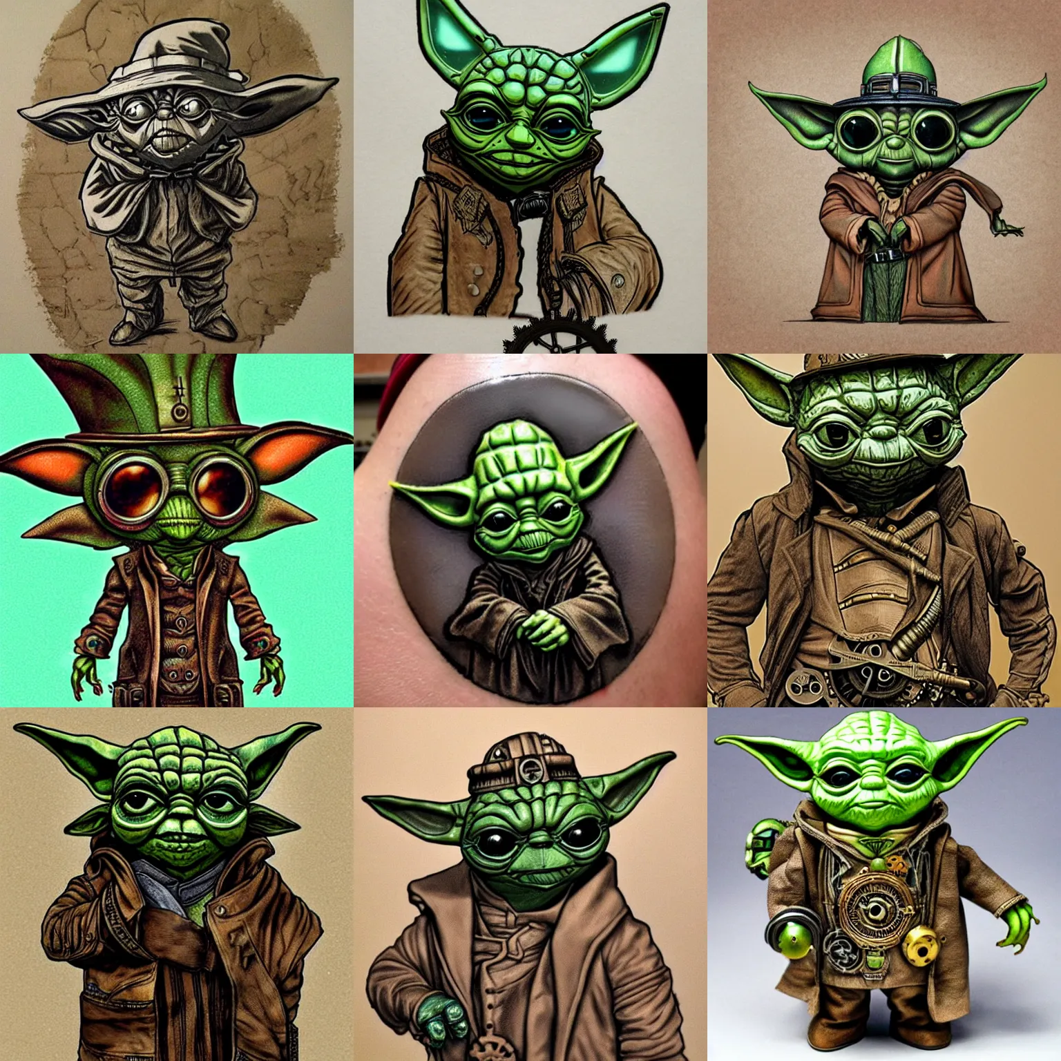 Prompt: steampunk yoda, intricately detailed
